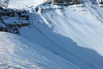 Natural Slab Avalanche off of Scarp Ridge