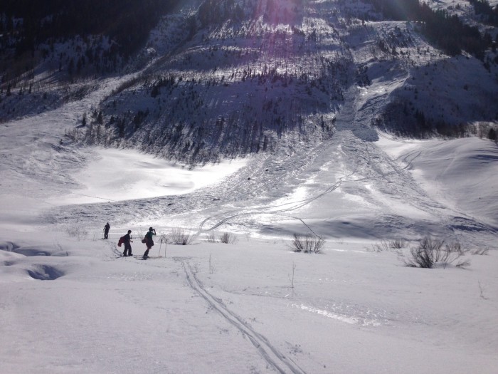 Skier triggered wetslab in Climax Chutes near Slate River