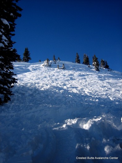 Looking uphill from near the burial location