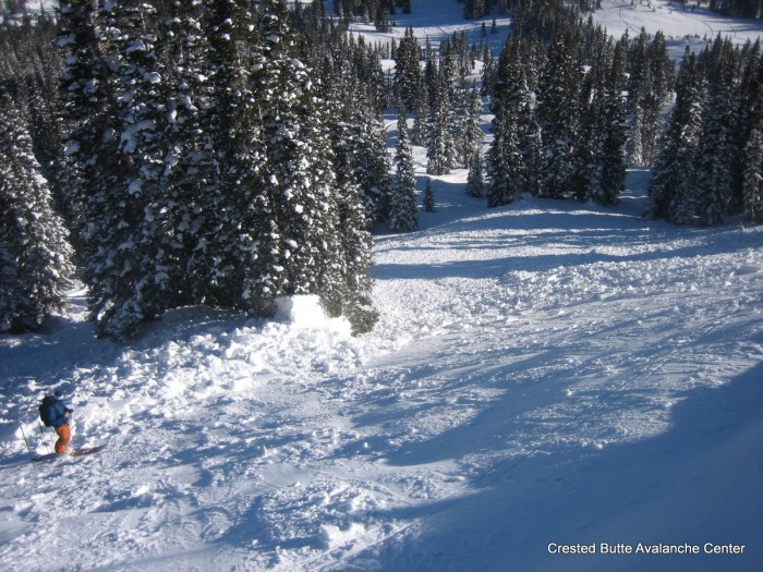 Looking downhill from crown