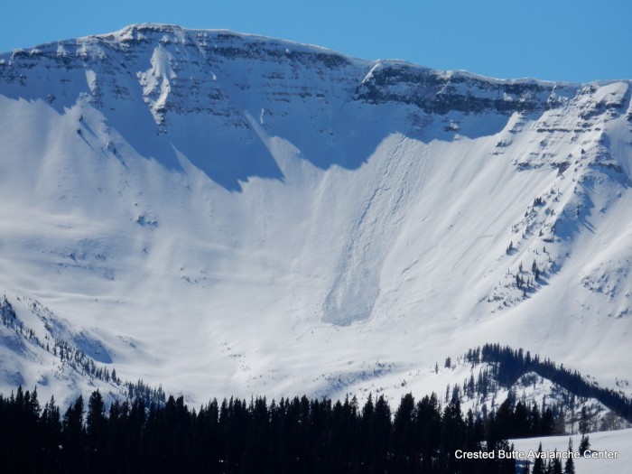 2/24. Recent cornice fall/ persistent slab off of Scarp Ridge