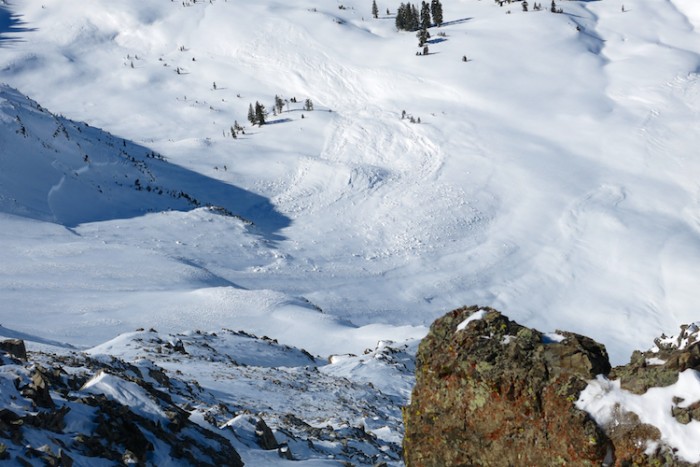 Natural Persistent Slab that failed around Febuary 1st. Westerly aspect around 11,000ft.