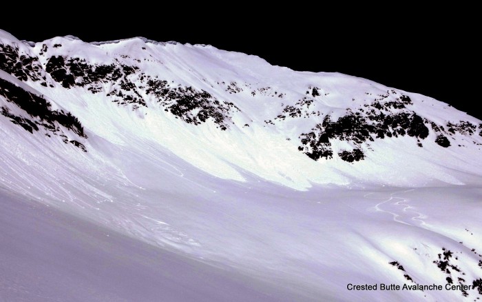 Natural wet loose avalanches off of SE face of Afley Peak