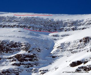 Old crown. ENE aspect Scarp Ridge